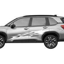 Portes latérales rayures de course en vinyle - autocollant graphique ajustement universel Subaru Forester 1
 2