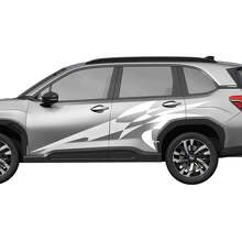 Autocollant vinyle bandes de course abstraites portes latérales pour Subaru Forester 2