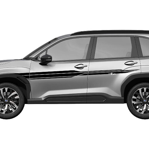 Rayures de portes latérales Rayures de course Autocollant en vinyle - Autocollant graphique ajustement universel Suba Forester 1
