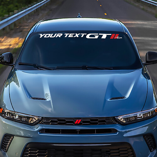 Autocollant en vinyle de lettrage personnalisé style GT pour pare-brise Dodge Hornet