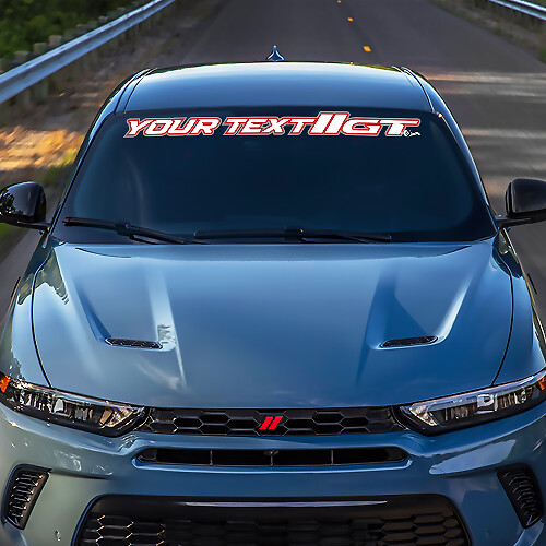 Autocollant en vinyle avec lettrage en relief style GT pour pare-brise Dodge Hornet