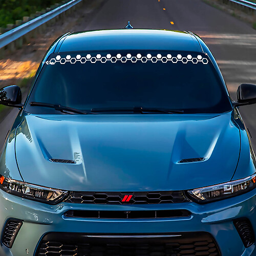 Banner de pare-brise en nid d'abeille autocollant graphique en vinyle ajusté pour esquiver Hornet
