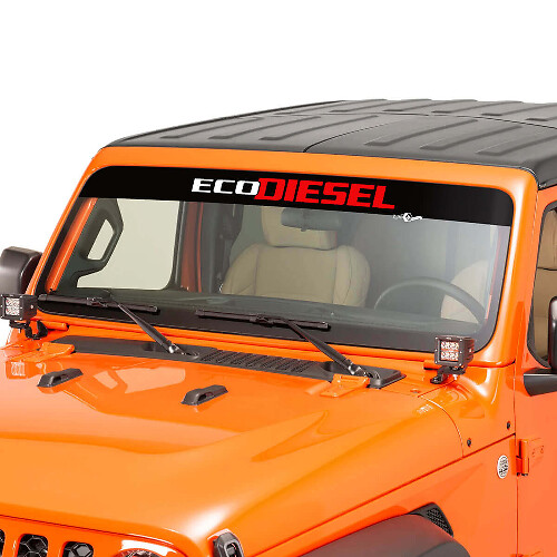 Lettrage EcoDiesel Bannière Autocollant Vinyle Graphique Pare-brise pour Jeep Wrangler