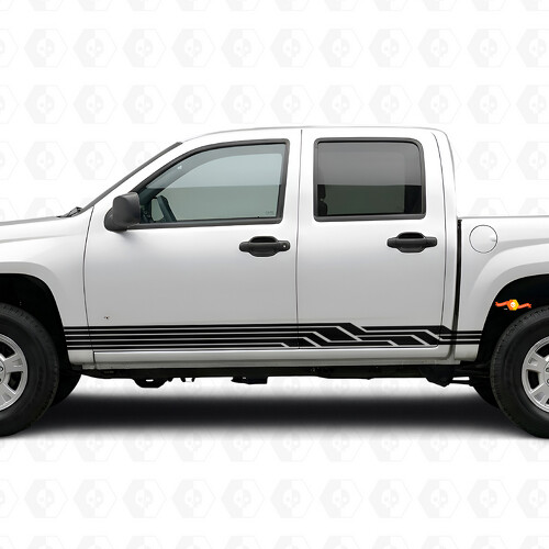 Bandes en vinyle Angular Lightning pour portes et bas de caisse pour Chevrolet Colorado 1ère génération 2004-2012