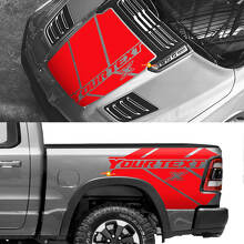 Kit de decals vinyles personnalisés pour capot et bandes latérales arrière pour Dodge Ram 1500 Rebel_3