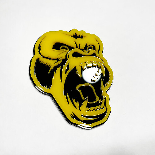 Badge 3D personnalisé en colère gorille fender hayon de calandre avant de la calandre emblème noir et jaune
