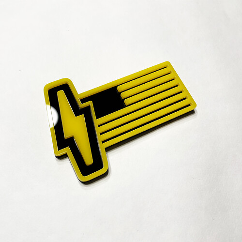 Ford 150 Lightning US Flag 3D Badge - Insignes d'ailes personnalisés Emblem Jaune et noir
