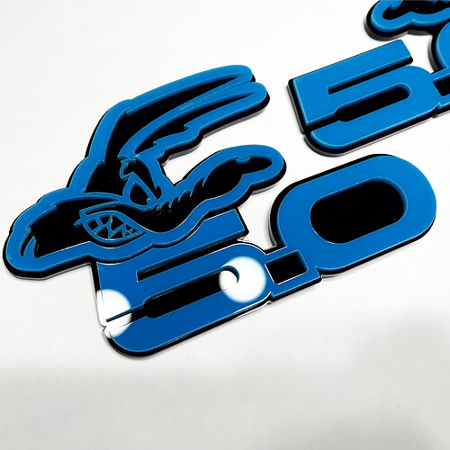 COYOTE 5.0 Fender Badges Emblem 3D Badge Black vs Blue
 1