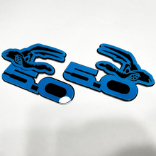 COYOTE 5.0 Fender Badges Emblem 3D Badge Black vs Blue
 3
