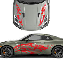Hood and Sides Double tatouage Tatoo Graphics Stripes Decal Kit pour Nissan GT-R
 2