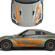 Hood and Sides Double tatouage Tatoo Graphics Stripes Decal Kit pour Nissan GT-R
 3