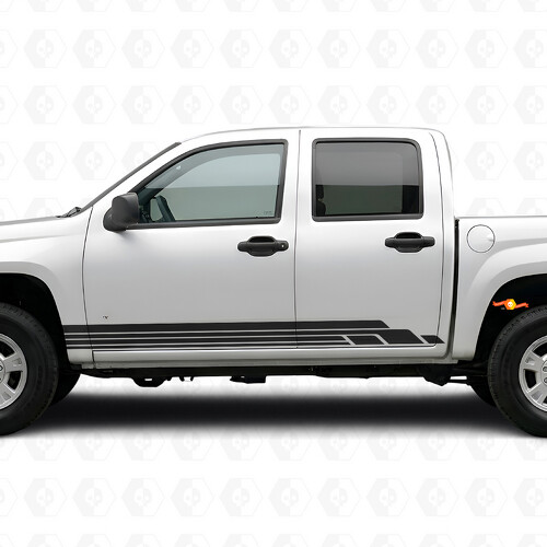 Bandes Vinyle Superposées pour Portières et Bas de Caisson pour Chevrolet Colorado 1ère Gén 2004-2012