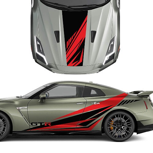 Hot et côtés Kit de décalcomanies graphiques pour Nissan GT-R
