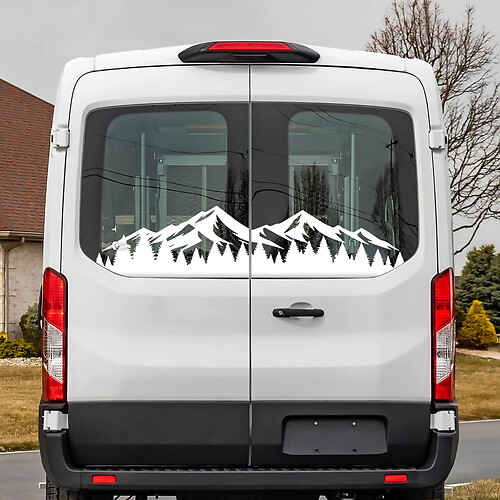 Ford Transit Mountains arrière Mountains Forest en vinyle Sticker
