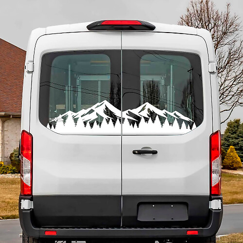 Ford Transit Mountains arrière Mountains Forest en vinyle Sticker
