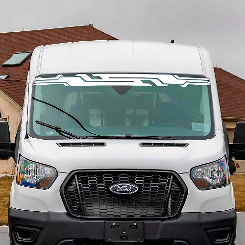 Autocollant Vinyle Rayures Pare-brise 2 pour Ford Transit