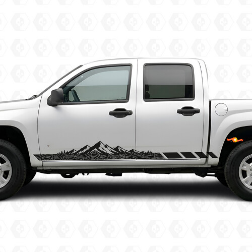 Bandes adhésives en vinyle de topo montagneux pour porte et bas de caisse Chevrolet Colorado 1ère génération 2004-2012