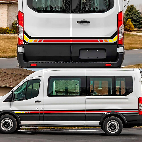Ford Transit rétro Portes latérales arrière Graphiques Sticker en vinyle Sticker
