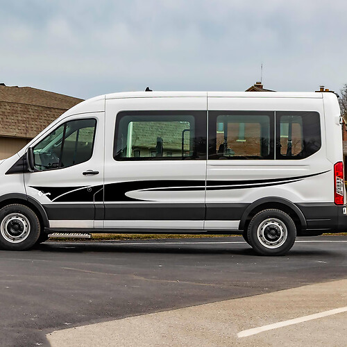 Ford Transit Check Stripes à dalle portes latérales Graphique Sticker Decal en vinyle
