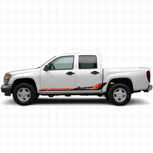 Bandes vinyles rétro vague montagne pour portes et bas de caisse pour Chevrolet Colorado 1re génération 2004-2012_1