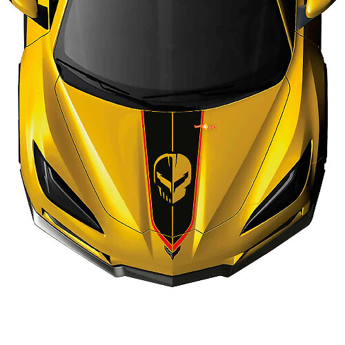 Autocollant en vinyle bande Jake Skull sur capot pour Chevy Corvette C8
