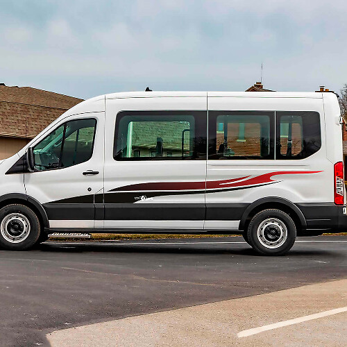 Ford Transit Stripes Gradient Coors Side Graphics Vinyl Decal Sticker 2
