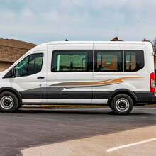 Autocollant vinyle graphique bandes latérales à dégradé de flamme pour porte Musclecar Transit 2