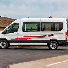 Autocollant vinyle graphique bandes latérales à dégradé de flamme pour porte Musclecar Transit 3