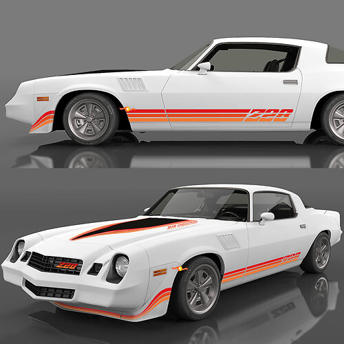 Kit de bandes d'autocollants rétro de décalcomanies vintage pour 1980 1981 Chevrolet Camaro Z28 2
