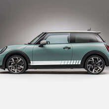Kit d'autocollants en vinyle à bandes latérales à damier pour Mini Cooper S_2