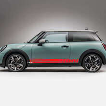 Kit d'autocollants en vinyle à bandes latérales à damier pour Mini Cooper S_3