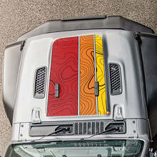 Kit d'autocollants en vinyle bandes latérales et capot carte topographique rétro pour Jeep Wrangler_2