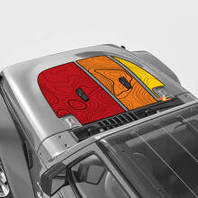 Kit d'autocollants en vinyle bandes latérales et capot carte topographique rétro pour Jeep Wrangler_3