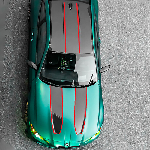 Stripes rouges Hotte et toit autocollant de décalcomanie en vinyle pour BMW M4 CSL
