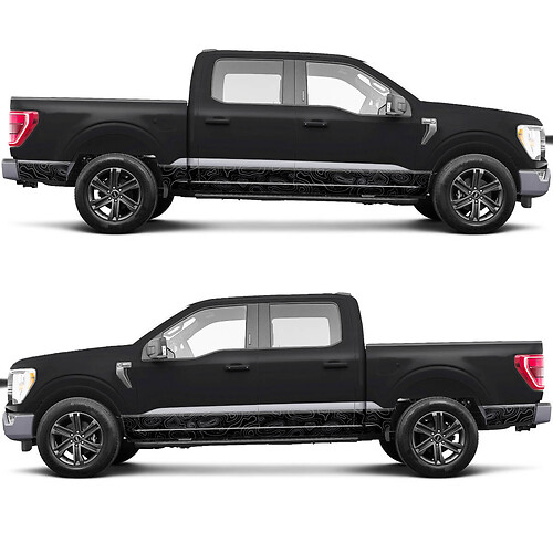 Graphiques topographiques latéraux Sticker de décalcomanies en vinyle pour Ford F150 Tremor
