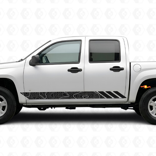 Bandes Vinyles Topographiques pour Portière et Bas de Caisse Chevrolet Colorado 1ère Gén 2004-2012