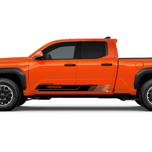 Kit d'autocollants en vinyle à bandes latérales style rétro pour Toyota Tacoma