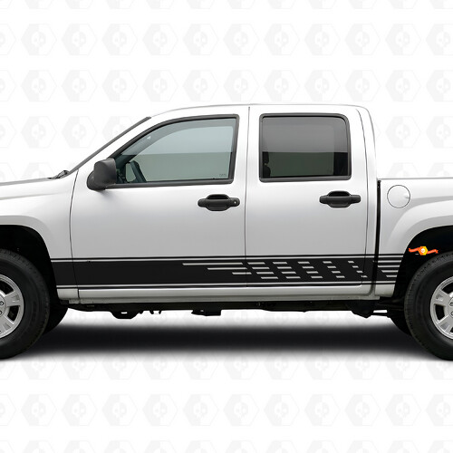 Bandes vinyles décalées à fentes pour porte et bas de caisse Chevrolet Colorado 1ère génération 2004-2012
