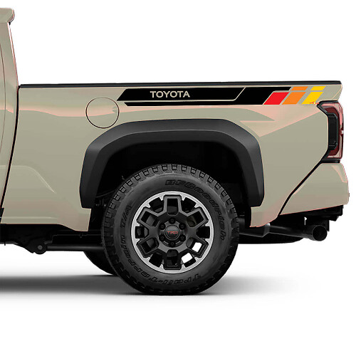 Kit d'autocollants vinyle bande latérale style heritage pour Toyota Tacoma_1