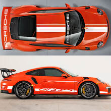 Autocollants kit hood toit tail stoiler rayures martini style autocollant pour porsche 991 gt3 rs
 2