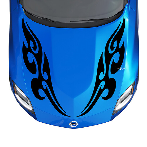 Hood Tribal Flames Stripe Decal Kit pour Nissan Z Sport
