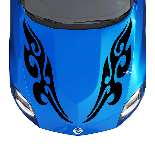 Kit d'autocollants bandes Tribal Flames pour capot Nissan Z Sport