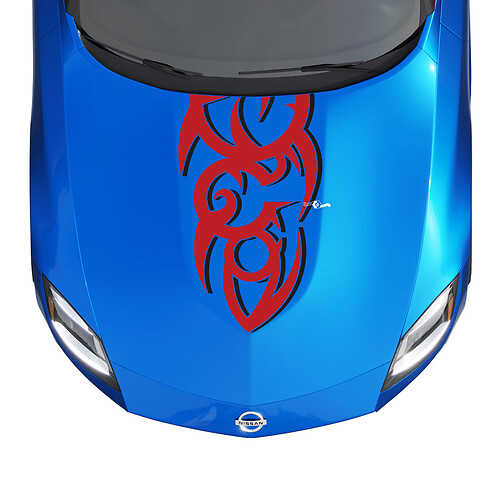 Hood Tribal Two Tone Stripe Decal Kit pour Nissan Z Sport
