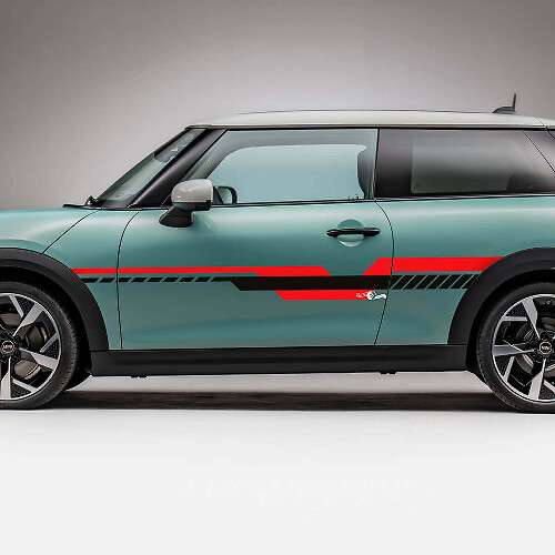 Autocollant Déco Bande Latérale Géométrique de Course pour Mini Cooper S