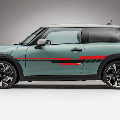 Racing latéral 2 couleurs Stripes Graphics Decal pour Mini Cooper S 3
