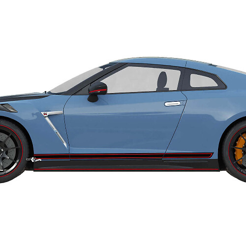 2x Autocollants pour portes latérales Ligne de bande Nismo Kit de décalcomanies 2 pour Nissan GT-R
