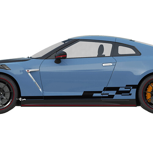 Kit de décalcomanie graphiques à carreaux latéraux pour Nissan GT-R
