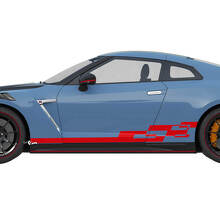 Kit de décalcomanie graphiques à carreaux latéraux pour Nissan GT-R
 2