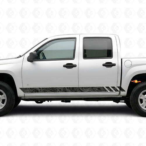 Bandes vinyles topographiques pour porte et bas de caisse Chevrolet Colorado 1ère génération 2004-2012