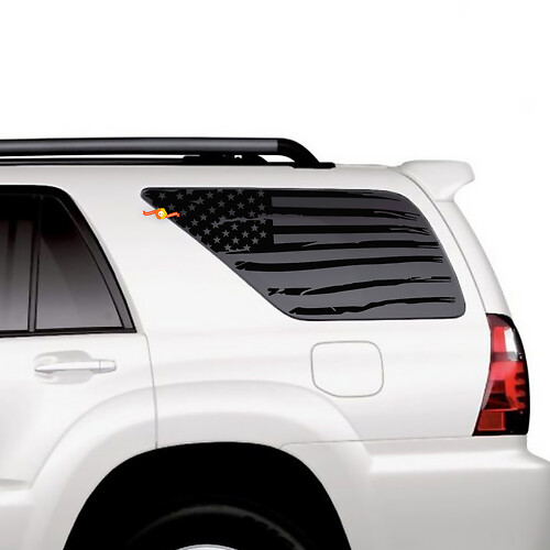 Quart latérale Fenêtre US Flag Patriotic Mountains Sunset Vinyl Vinyl Stickers Decal Kit pour Toyota 4Runner
